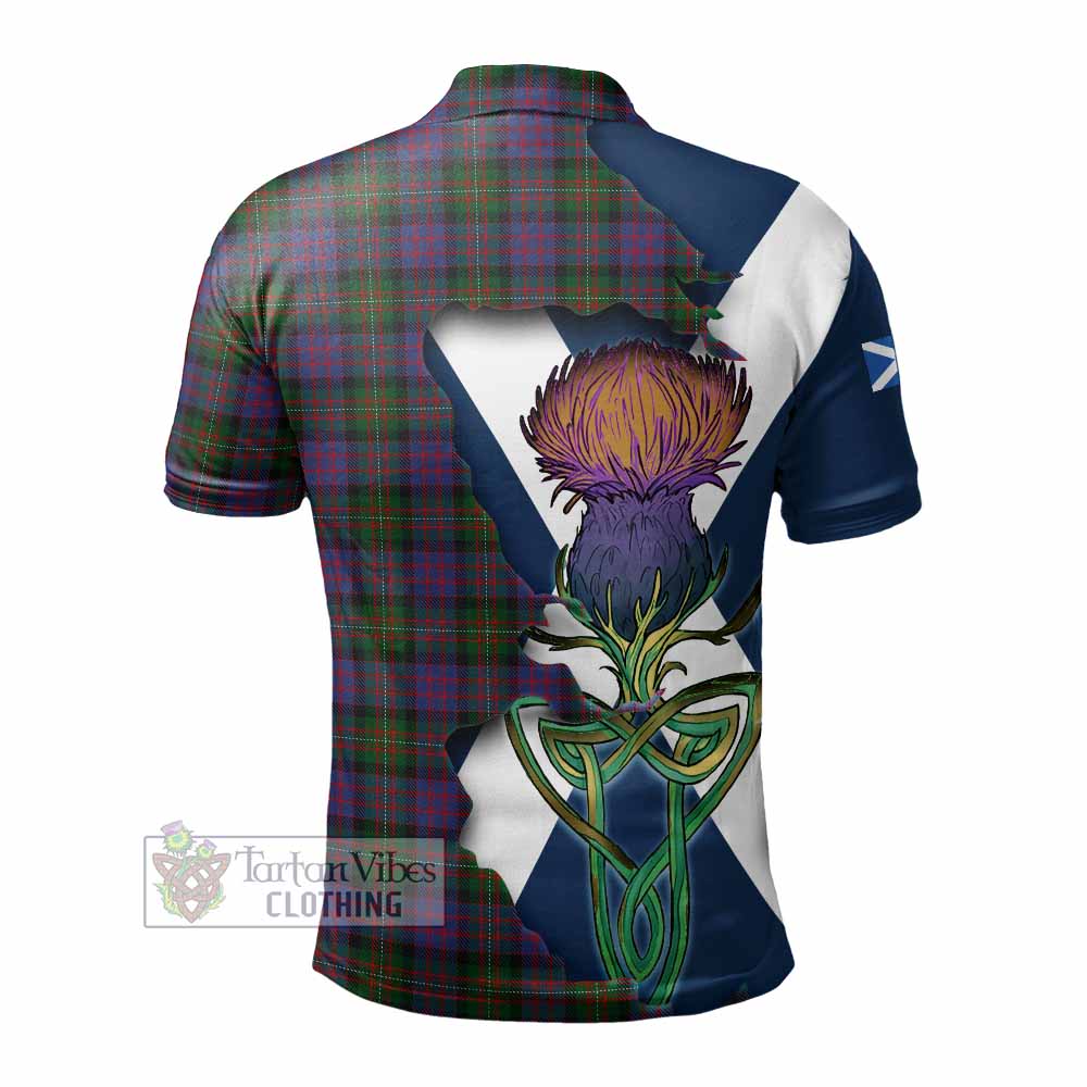 Tartan Vibes Clothing MacDonell (McDonell) Tartan Family Crest Polo Shirt Scottish Thistle Celtic Inspired