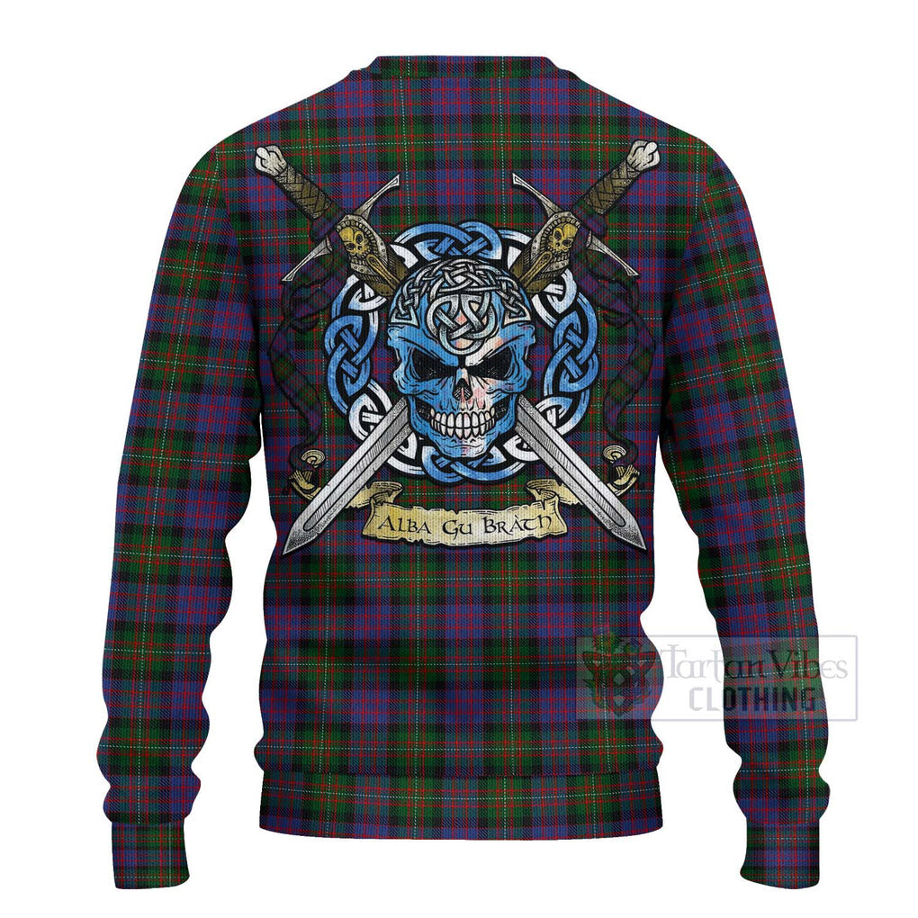 MacDonell (McDonell) Tartan Ugly Sweater with Family Crest Celtic Skull Style - Tartan Vibes Clothing