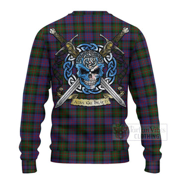 MacDonell (McDonell) Tartan Ugly Sweater with Family Crest Celtic Skull Style - Tartan Vibes Clothing
