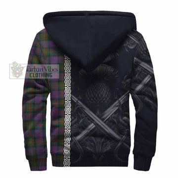 MacDonell (McDonell) Tartan Sherpa Hoodie with Family Crest Cross Sword Thistle Celtic Vibes - Tartan Vibes Clothing