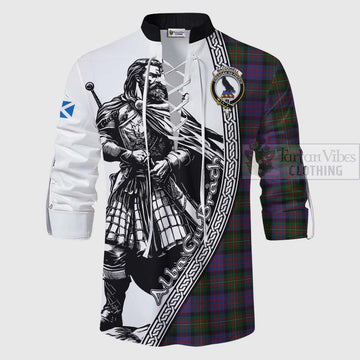 MacDonell (McDonell) Tartan Clan Crest Ghillie Kilt Shirt with Highlander Warrior Celtic Style - Tartan Vibes Clothing
