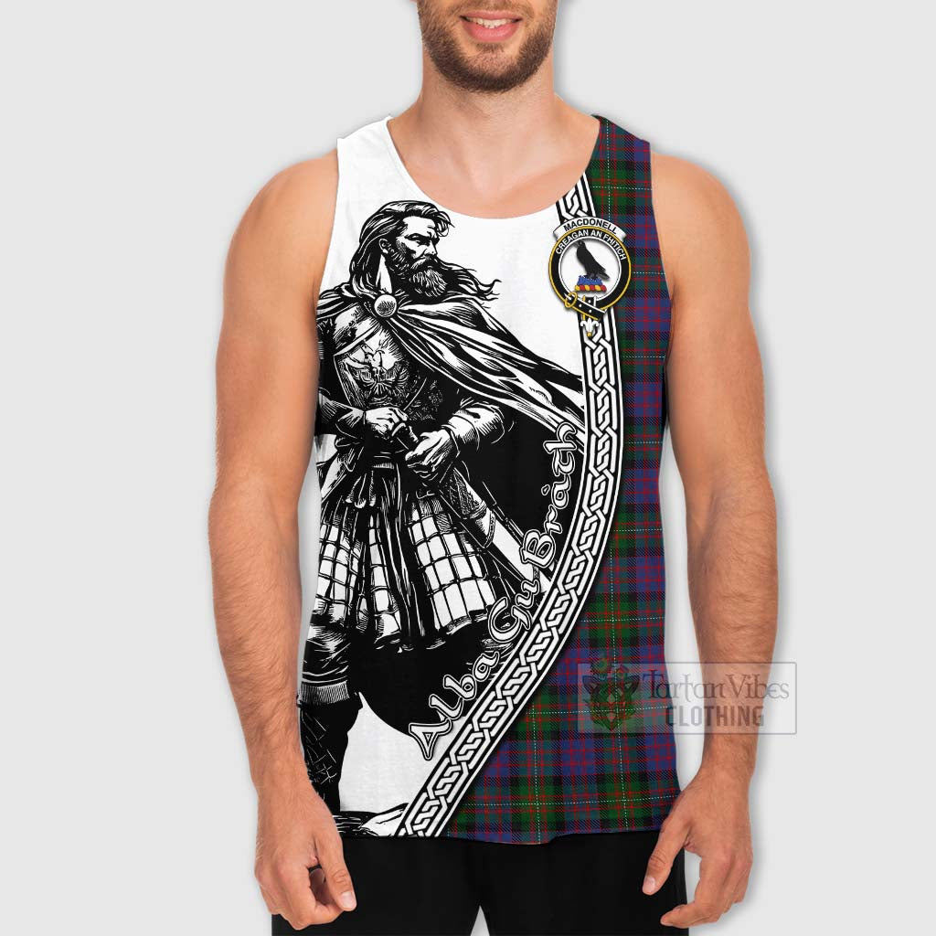 MacDonell (McDonell) Tartan Clan Crest Men's Tank Top with Highlander Warrior Celtic Style - Tartan Vibes Clothing