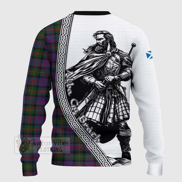 MacDonell (McDonell) Tartan Clan Crest Knitted Sweater with Highlander Warrior Celtic Style - Tartan Vibes Clothing