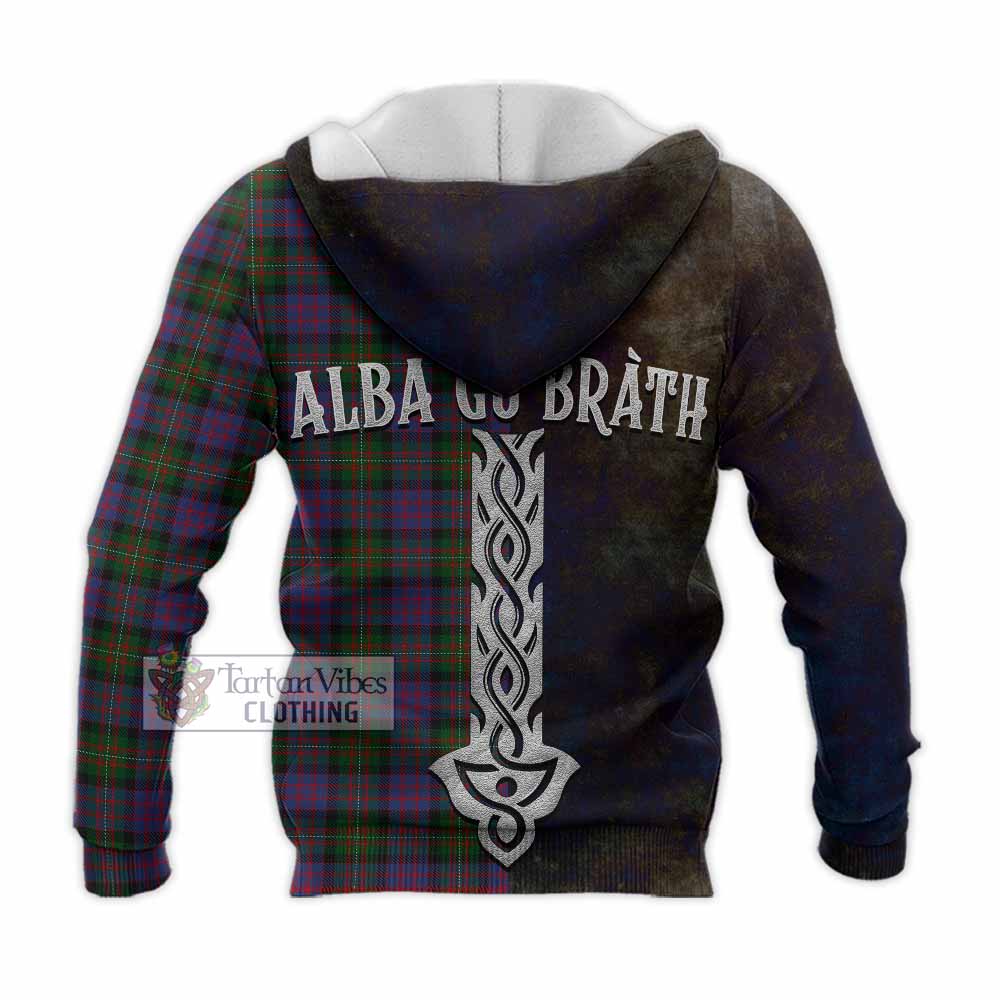 MacDonell (McDonell) Tartan Family Crest Knitted Hoodie Alba Gu Brath Be Brave Lion Ancient Style - Tartan Vibes Clothing