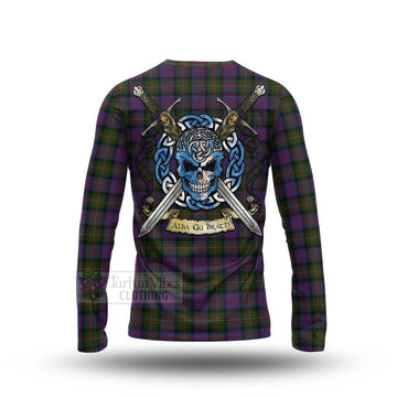 MacDonell (McDonell) Tartan Long Sleeve T-Shirt with Family Crest Celtic Skull Style - Tartan Vibes Clothing