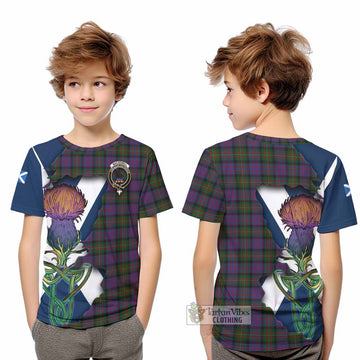 Tartan Vibes Clothing MacDonell (McDonell) Tartan Family Crest Kid T-Shirt Scottish Thistle Celtic Inspired