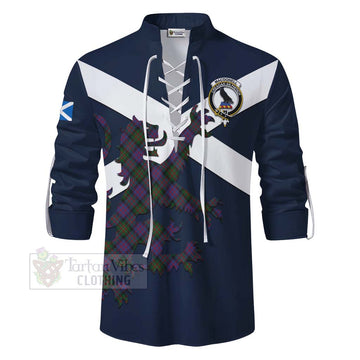 MacDonell (McDonell) Tartan Lion Rampant Ghillie Kilt Shirt Proudly Display Your Heritage with Alba Gu Brath and Clan Name - Tartan Vibes Clothing
