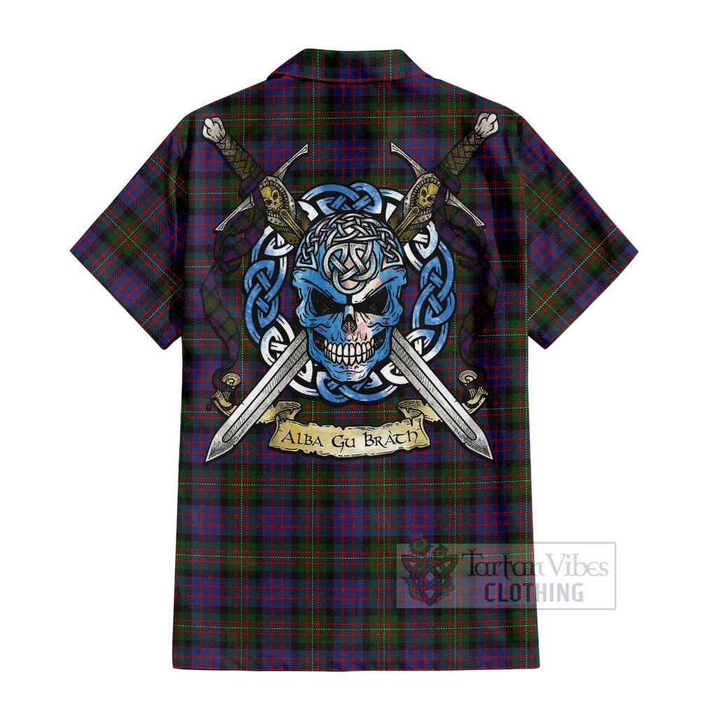 MacDonell (McDonell) Tartan Hawaiian Shirt with Family Crest Celtic Skull Style - Tartan Vibes Clothing