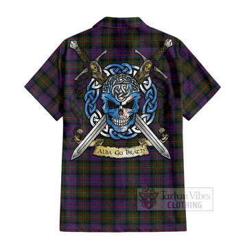 MacDonell (McDonell) Tartan Hawaiian Shirt with Family Crest Celtic Skull Style - Tartan Vibes Clothing