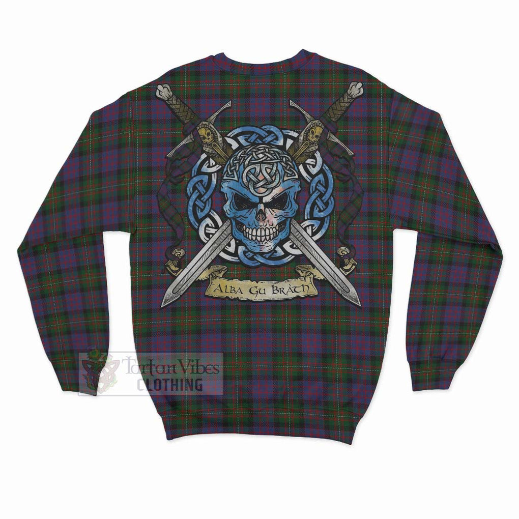 MacDonell (McDonell) Tartan Sweatshirt with Family Crest Celtic Skull Style - Tartan Vibes Clothing