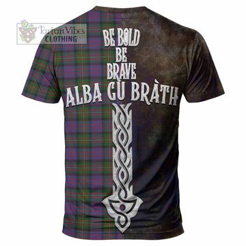 MacDonell (McDonell) Tartan Family Crest T-Shirt Alba Gu Brath Be Brave Lion Ancient Style