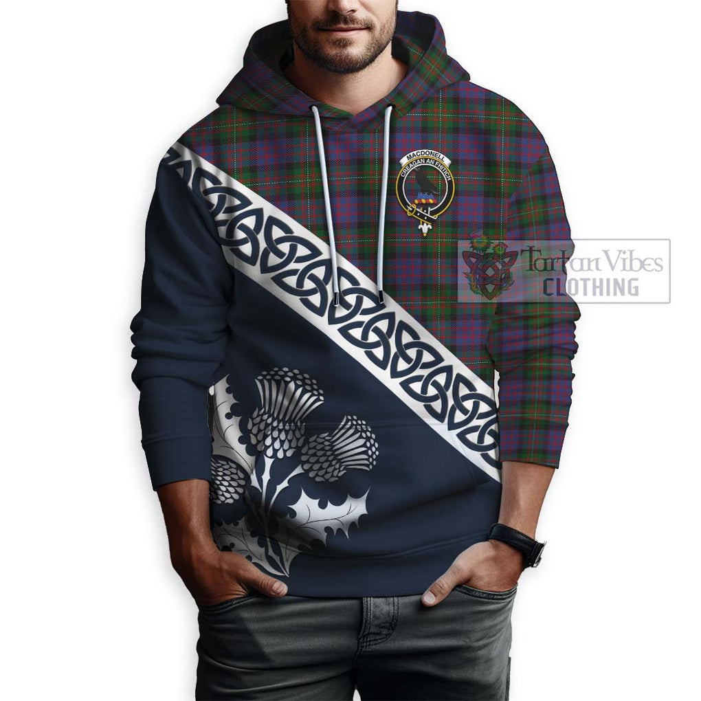 MacDonell (McDonell) Tartan Hoodie Featuring Thistle and Scotland Map - Tartan Vibes Clothing