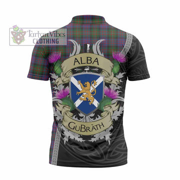 MacDonell (McDonell) Tartan Family Crest Zipper Polo Shirt Lion Rampant Royal Thistle Shield Celtic Inspired - Tartan Vibes Clothing