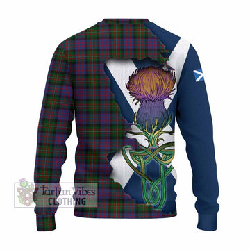 Tartan Vibes Clothing MacDonell (McDonell) Tartan Family Crest Knitted Sweater Scottish Thistle Celtic Inspired