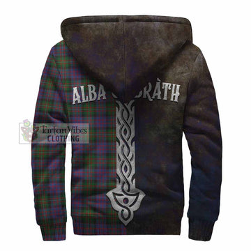 Tartan Vibes Clothing MacDonell (McDonell) Tartan Family Crest Sherpa Hoodie Alba Gu Brath Be Brave Lion Ancient Style