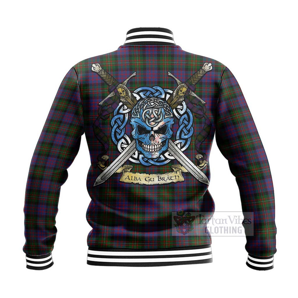 MacDonell (McDonell) Tartan Baseball Jacket with Family Crest Celtic Skull Style - Tartan Vibes Clothing