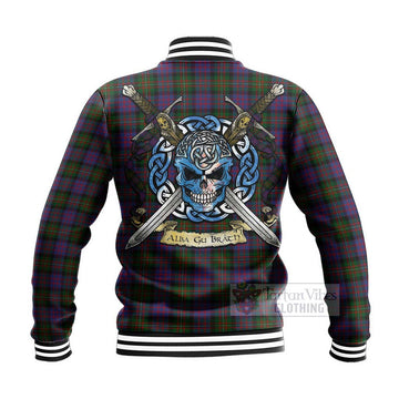 MacDonell (McDonell) Tartan Baseball Jacket with Family Crest Celtic Skull Style - Tartan Vibes Clothing