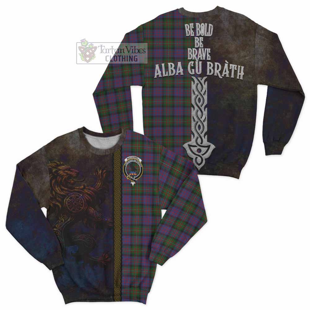 MacDonell (McDonell) Tartan Family Crest Sweatshirt Alba Gu Brath Be Brave Lion Ancient Style - Tartan Vibes Clothing