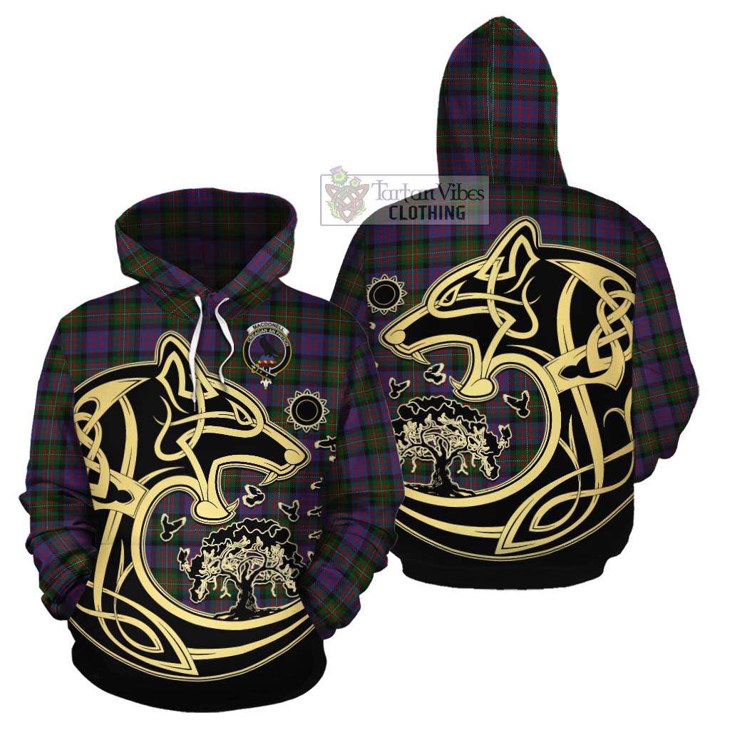 MacDonell (McDonell) Tartan Cotton Hoodie with Family Crest Celtic Wolf Style Zip Hoodie - Tartan Vibes Clothing
