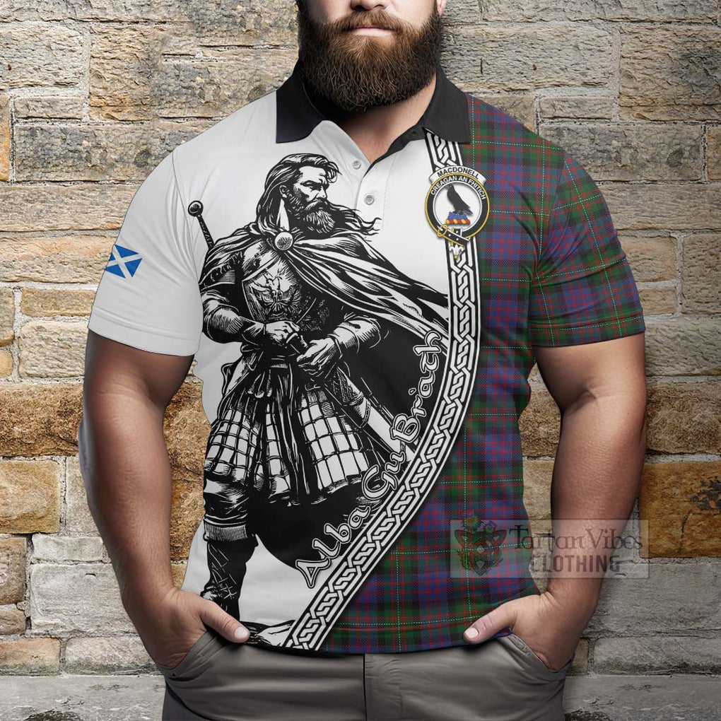 MacDonell (McDonell) Tartan Clan Crest Polo Shirt with Highlander Warrior Celtic Style - Tartan Vibes Clothing