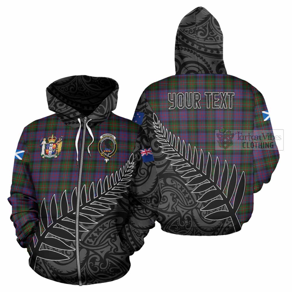 MacDonell (McDonell) Crest Tartan Hoodie with New Zealand Silver Fern Half Style - Tartan Vibes Clothing