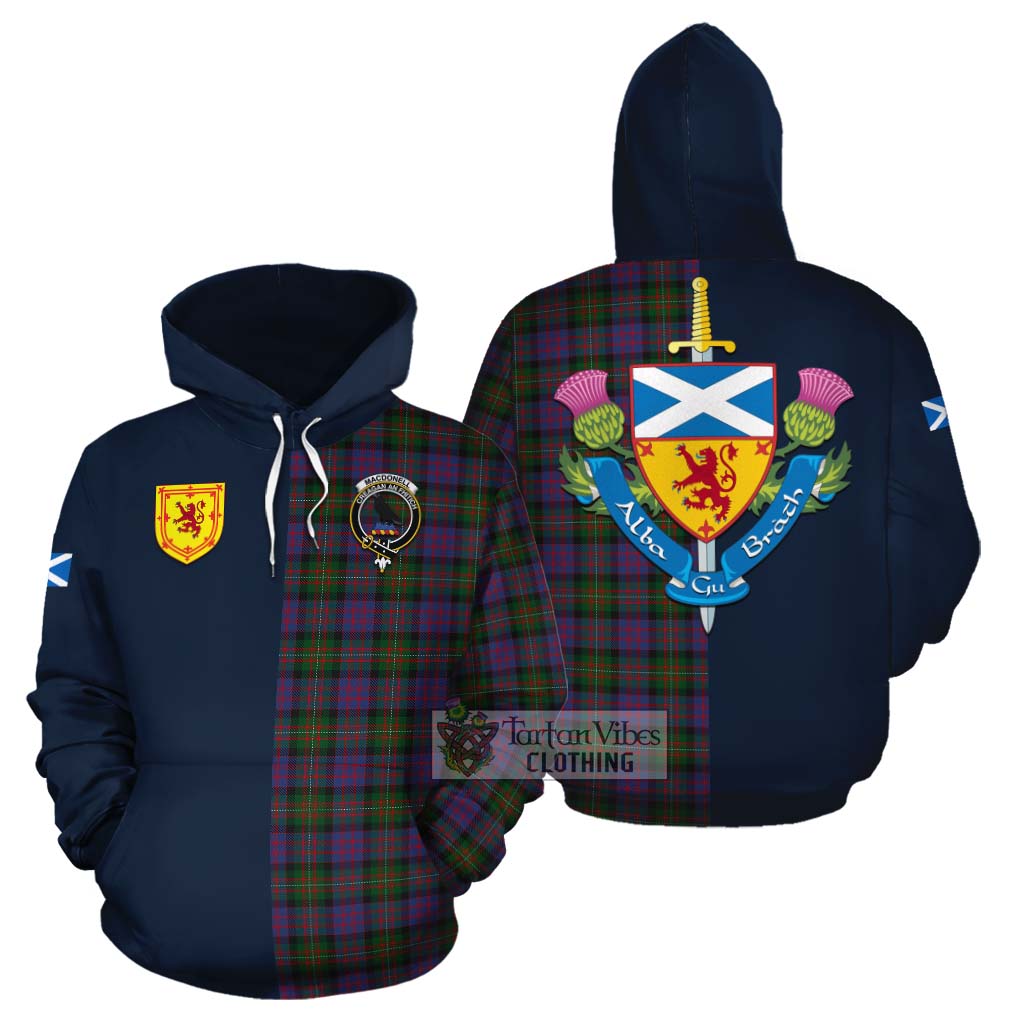 MacDonell (McDonell) Tartan Cotton Hoodie Alba with Scottish Lion Royal Arm Half Style Zip Hoodie - Tartan Vibes Clothing