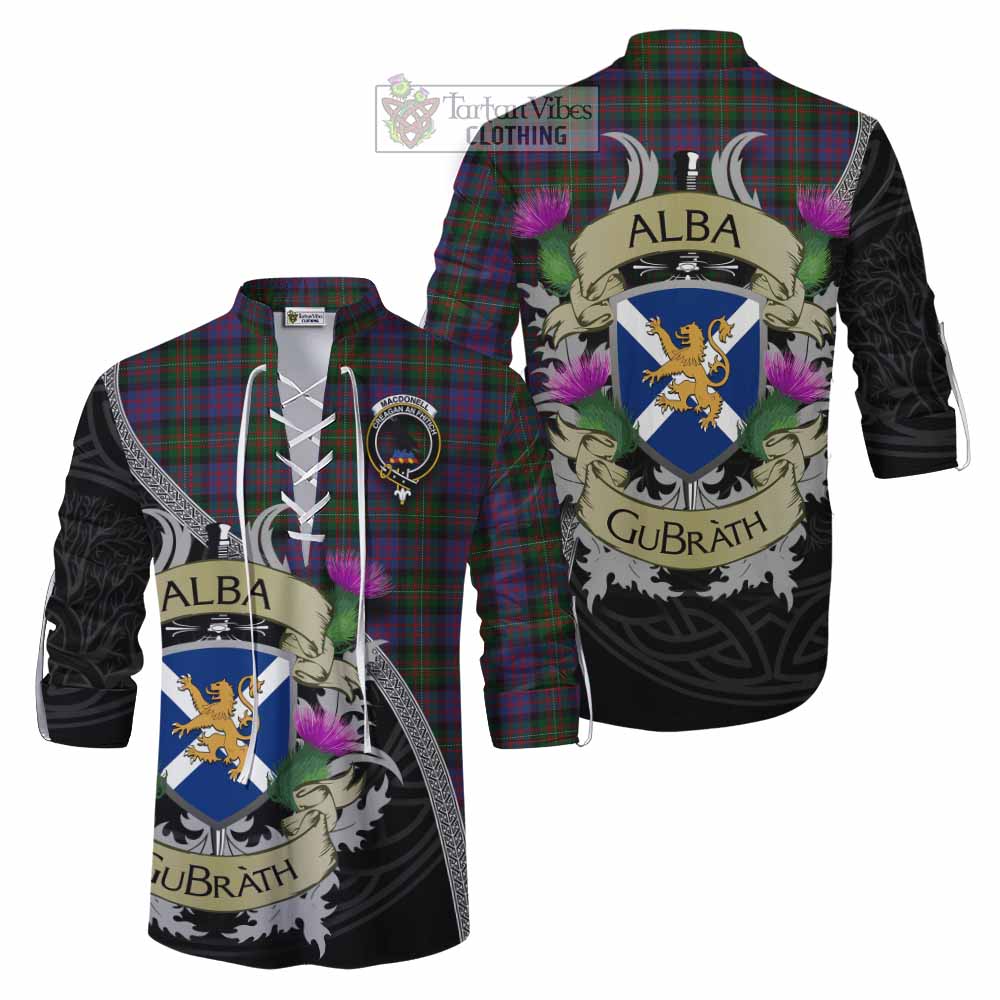MacDonell (McDonell) Tartan Family Crest Ghillie Kilt Shirt Lion Rampant Royal Thistle Shield Celtic Inspired - Tartan Vibes Clothing