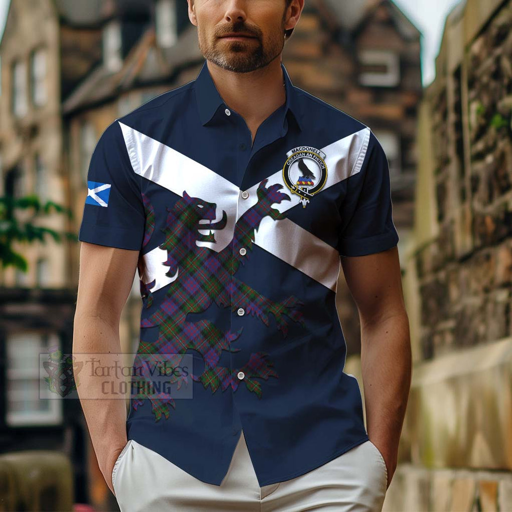 MacDonell (McDonell) Tartan Lion Rampant Hawaiian Shirt Proudly Display Your Heritage with Alba Gu Brath and Clan Name - Tartan Vibes Clothing
