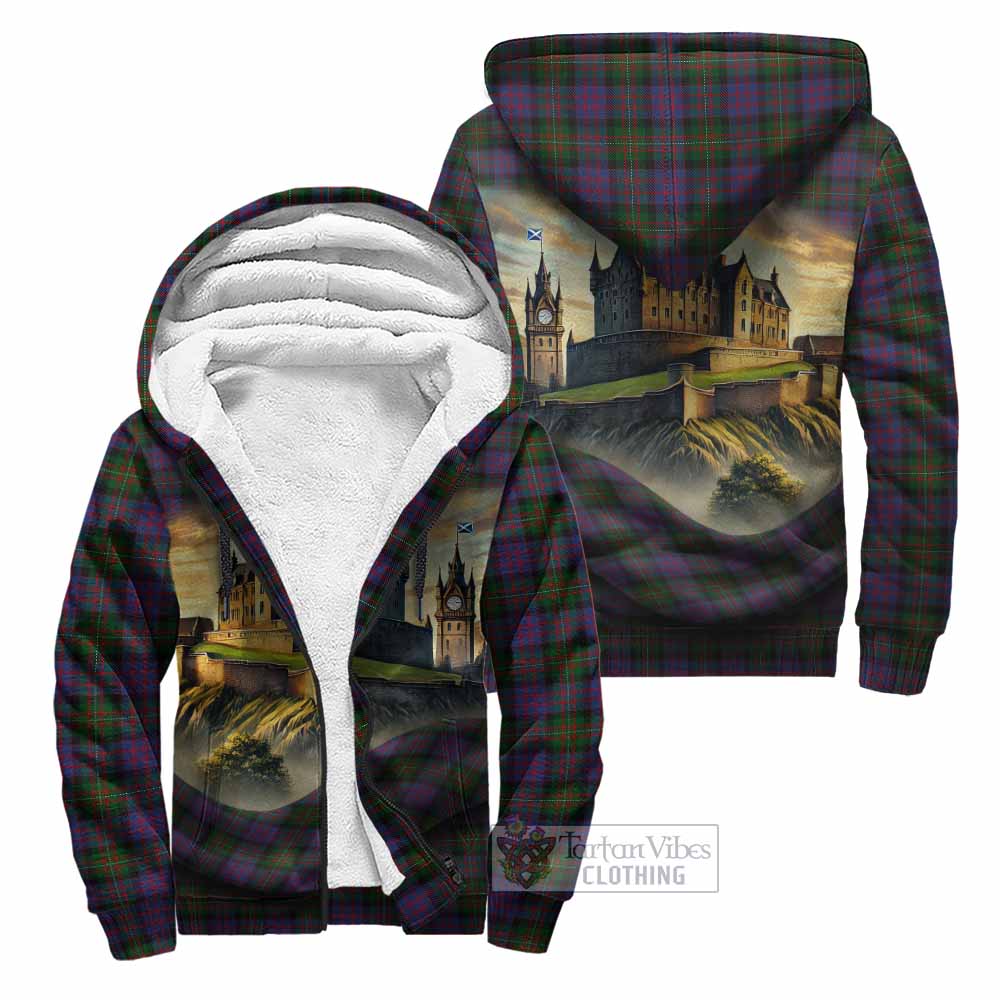 MacDonell (McDonell) Tartan Family Crest Sherpa Hoodie with Scottish Ancient Castle Style Unisex - Tartan Vibes Clothing