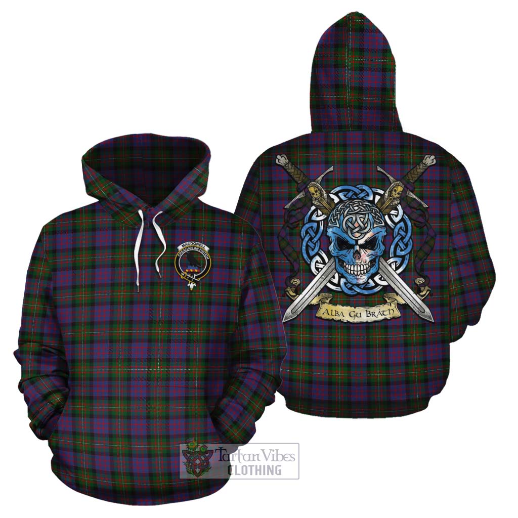 MacDonell (McDonell) Tartan Cotton Hoodie with Family Crest Celtic Skull Style Zip Hoodie - Tartan Vibes Clothing