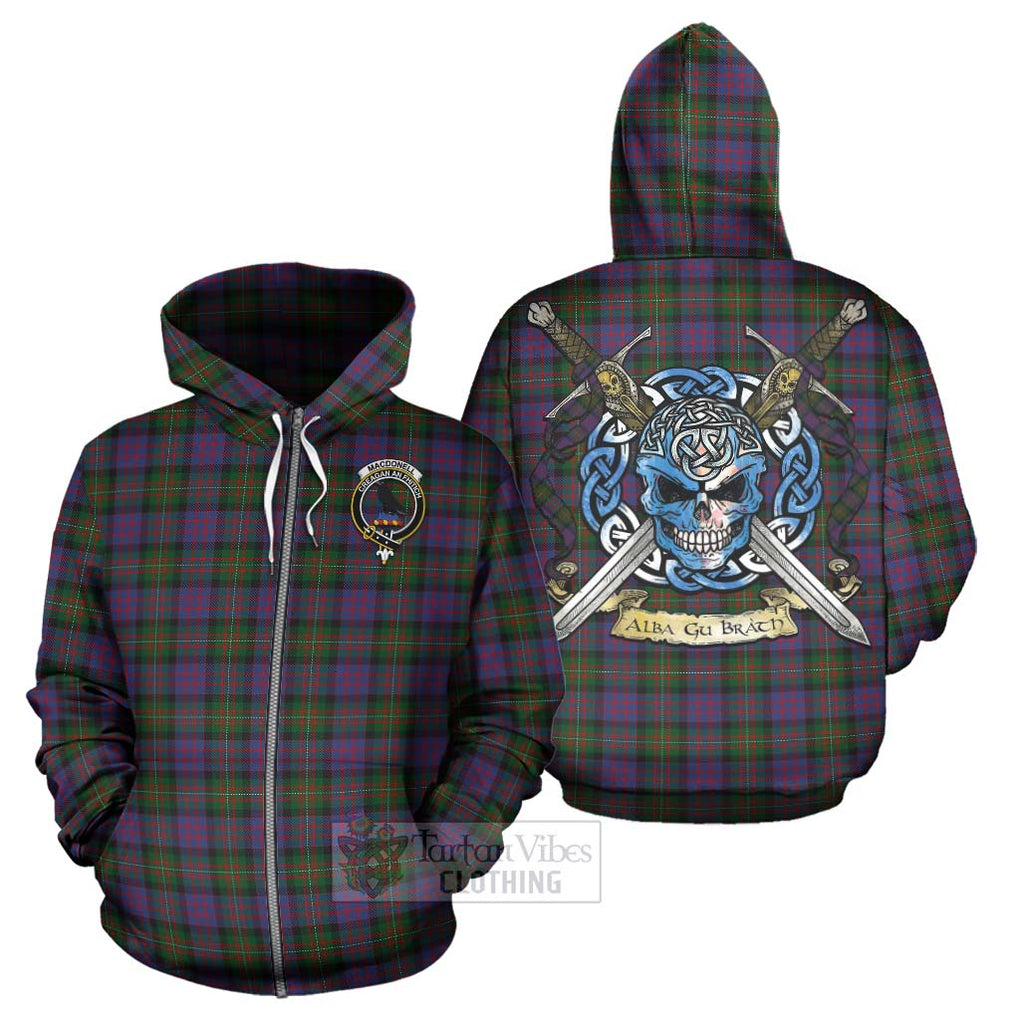 MacDonell (McDonell) Tartan Hoodie with Family Crest Celtic Skull Style - Tartan Vibes Clothing