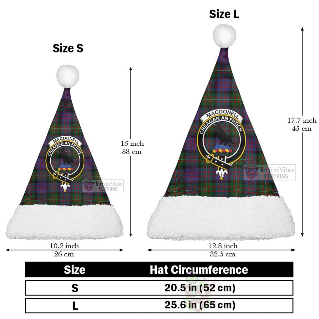 MacDonell (McDonell) Tartan Christmas Santa Hats with Family Crest Christmas Hat L 25.6in (65cm) - Tartan Vibes Clothing