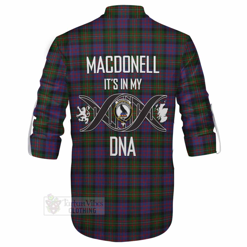 MacDonell (McDonell) Tartan Ghillie Kilt Shirt with Family Crest DNA In Me Style - Tartan Vibes Clothing