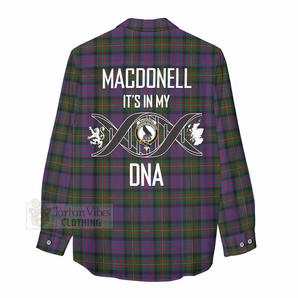 MacDonell (McDonell) Tartan Women's Casual Shirt with Family Crest DNA In Me Style - Tartan Vibes Clothing