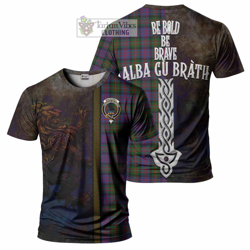 MacDonell (McDonell) Tartan Family Crest T-Shirt Alba Gu Brath Be Brave Lion Ancient Style - Tartan Vibes Clothing