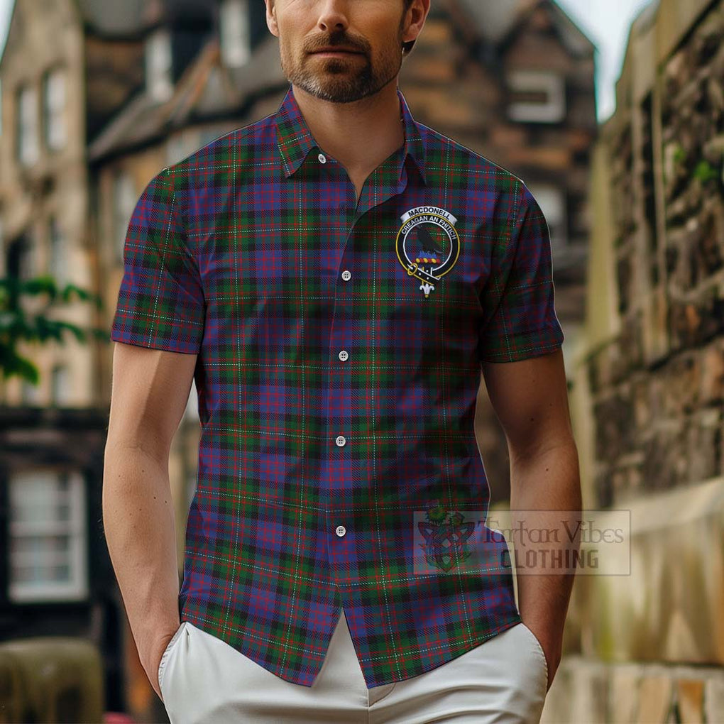 MacDonell (McDonell) Tartan Hawaiian Shirt with Family Crest Celtic Skull Style - Tartan Vibes Clothing