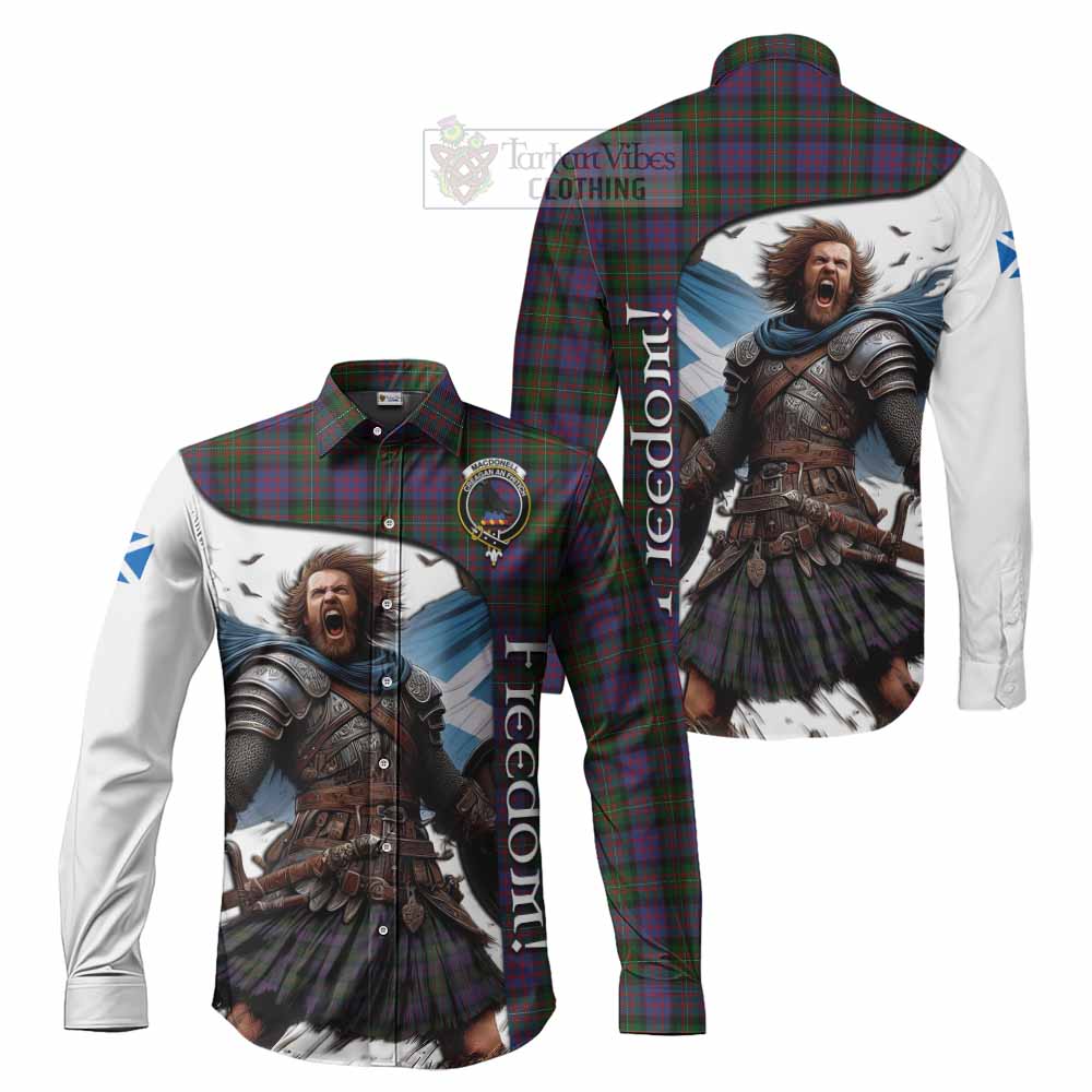 MacDonell (McDonell) Crest Tartan Long Sleeve Button Shirt Inspired by the Freedom of Scottish Warrior - Tartan Vibes Clothing