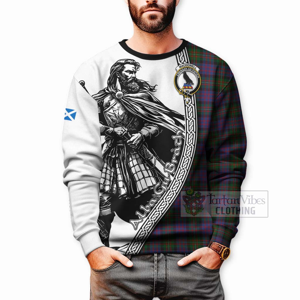 MacDonell (McDonell) Tartan Clan Crest Sweatshirt with Highlander Warrior Celtic Style - Tartan Vibes Clothing