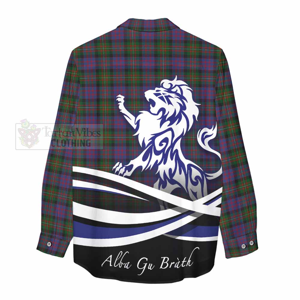 MacDonell (McDonell) Tartan Women's Casual Shirt with Alba Gu Brath Regal Lion Emblem - Tartan Vibes Clothing