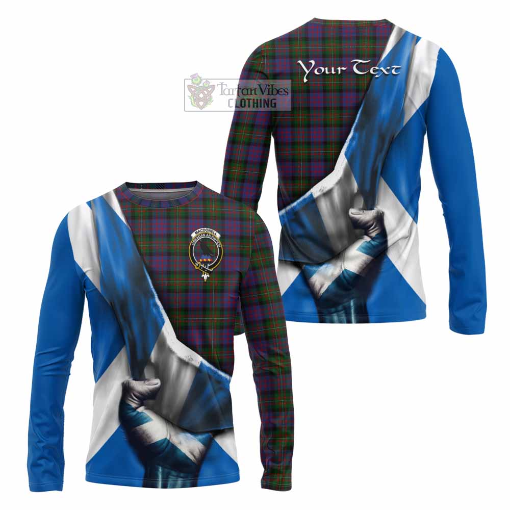 MacDonell (McDonell) Tartan Long Sleeve T-Shirt with Family Crest Scotland Patriotic Style - Tartan Vibes Clothing