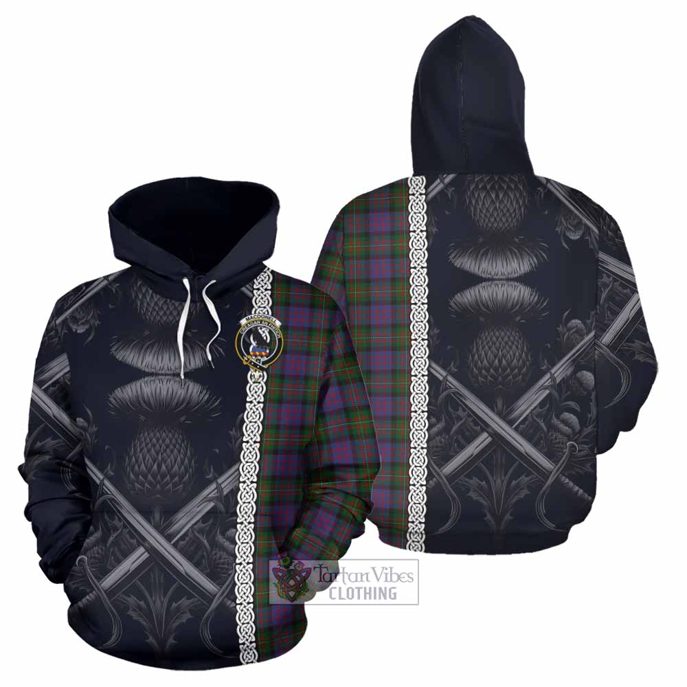 MacDonell (McDonell) Tartan Hoodie with Family Crest Cross Sword Thistle Celtic Vibes - Tartan Vibes Clothing