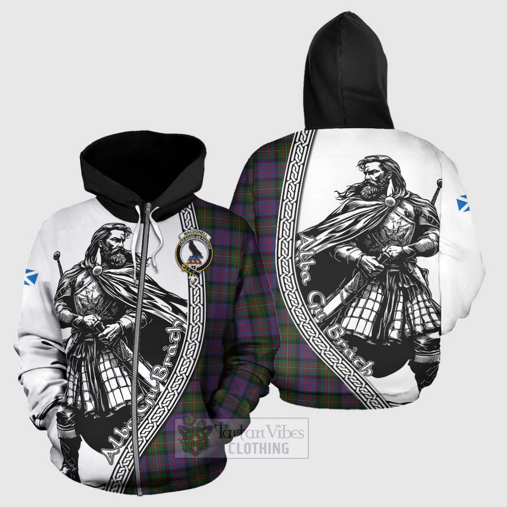 MacDonell (McDonell) Tartan Clan Crest Hoodie with Highlander Warrior Celtic Style - Tartan Vibes Clothing