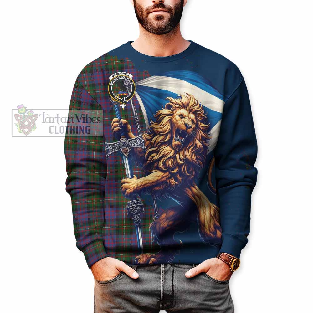 MacDonell (McDonell) Tartan Family Crest Sweatshirt with Scottish Majestic Lion - Tartan Vibes Clothing
