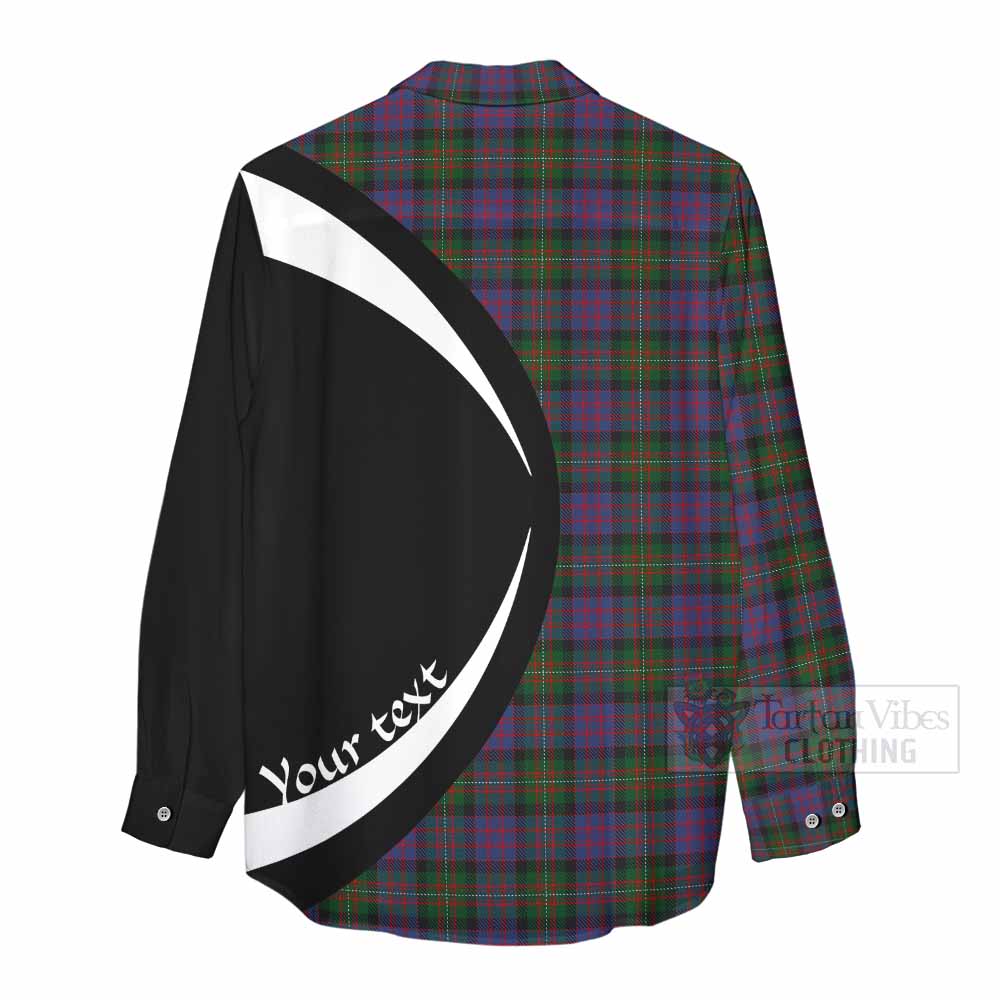 MacDonell (McDonell) Tartan Women's Casual Shirt with Family Crest Circle Style - Tartan Vibes Clothing