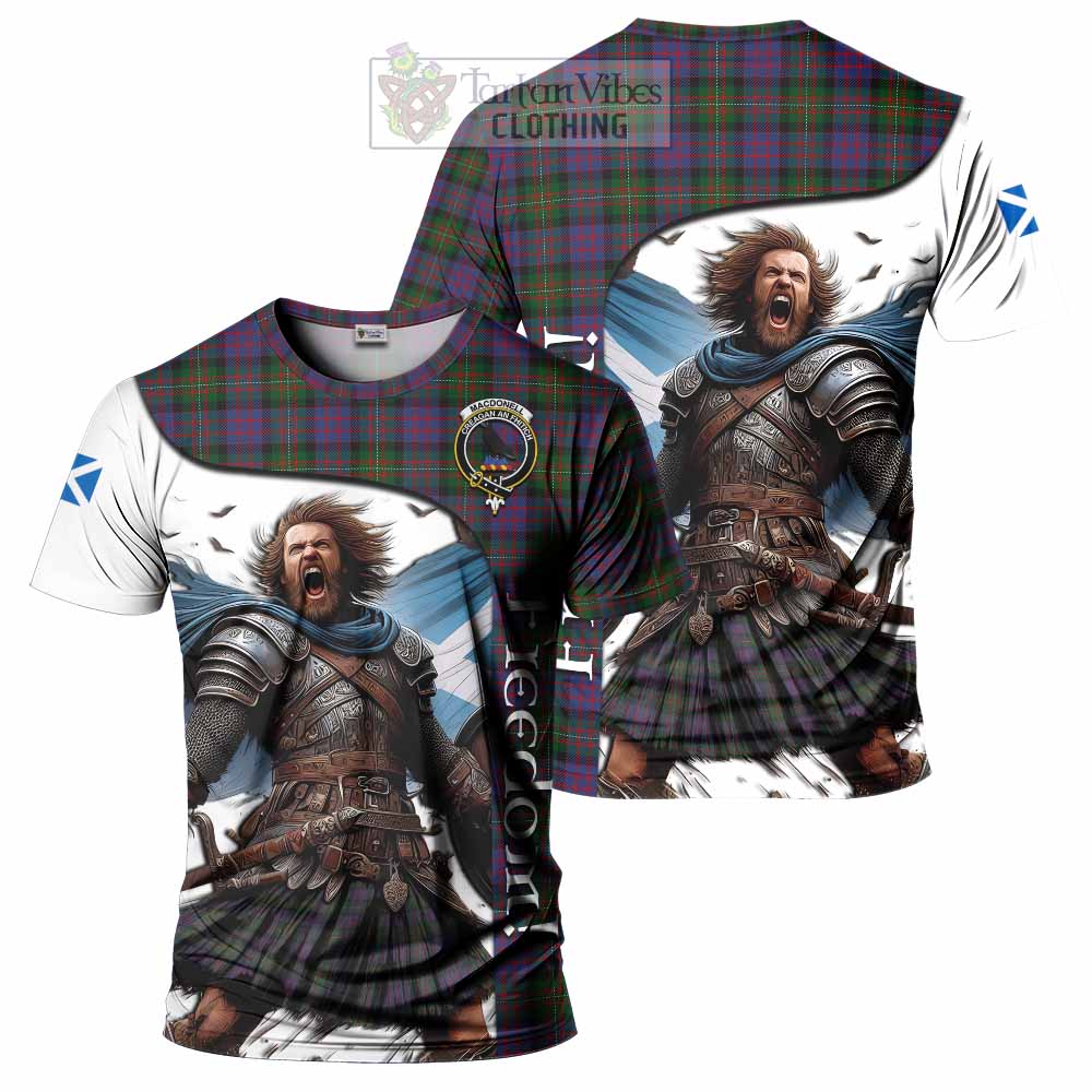 MacDonell (McDonell) Crest Tartan T-Shirt Inspired by the Freedom of Scottish Warrior