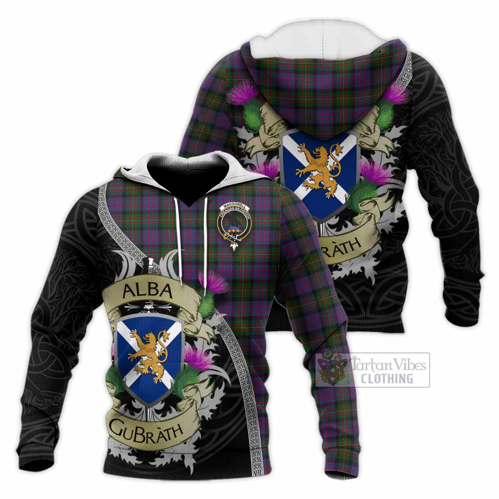 MacDonell (McDonell) Tartan Family Crest Knitted Hoodie Lion Rampant Royal Thistle Shield Celtic Inspired - Tartan Vibes Clothing