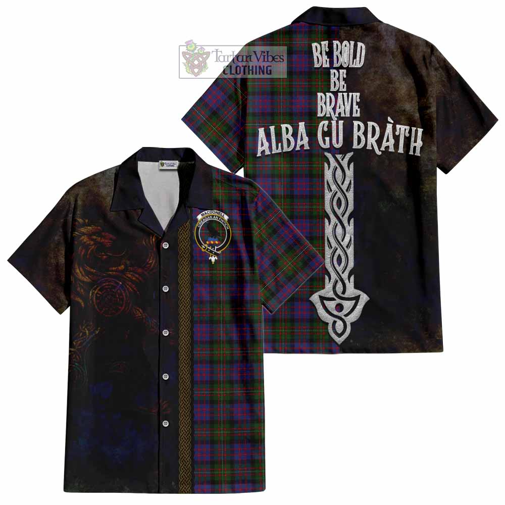 MacDonell (McDonell) Tartan Family Crest Hawaiian Shirt Alba Gu Brath Be Brave Lion Ancient Style - Tartan Vibes Clothing