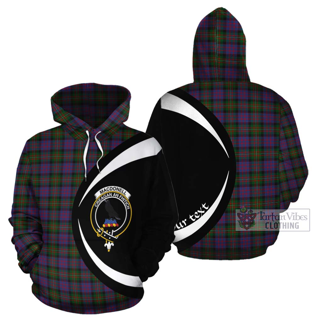 MacDonell (McDonell) Tartan Cotton Hoodie with Family Crest Circle Style Zip Hoodie - Tartan Vibes Clothing