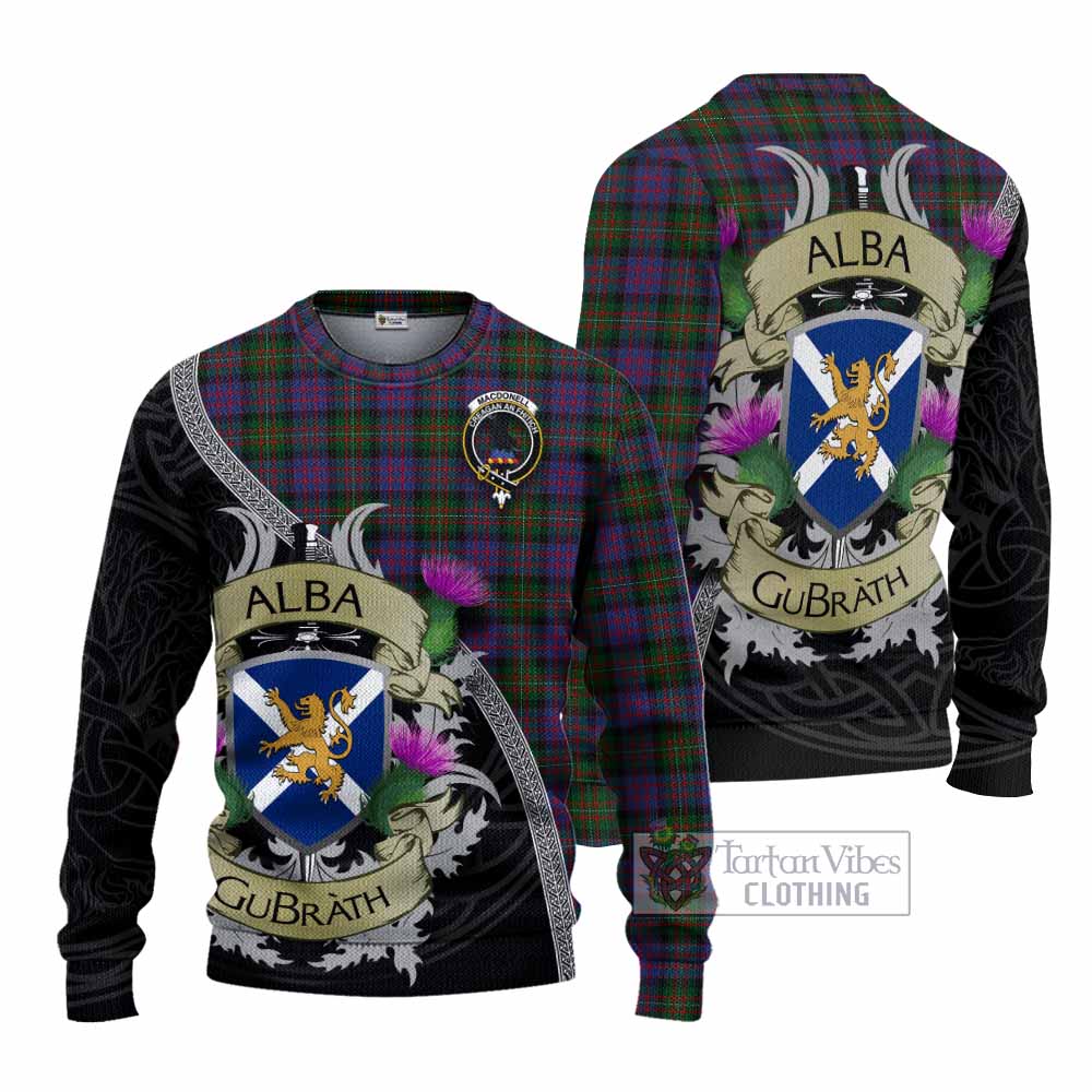 MacDonell (McDonell) Tartan Family Crest Knitted Sweater Lion Rampant Royal Thistle Shield Celtic Inspired - Tartan Vibes Clothing