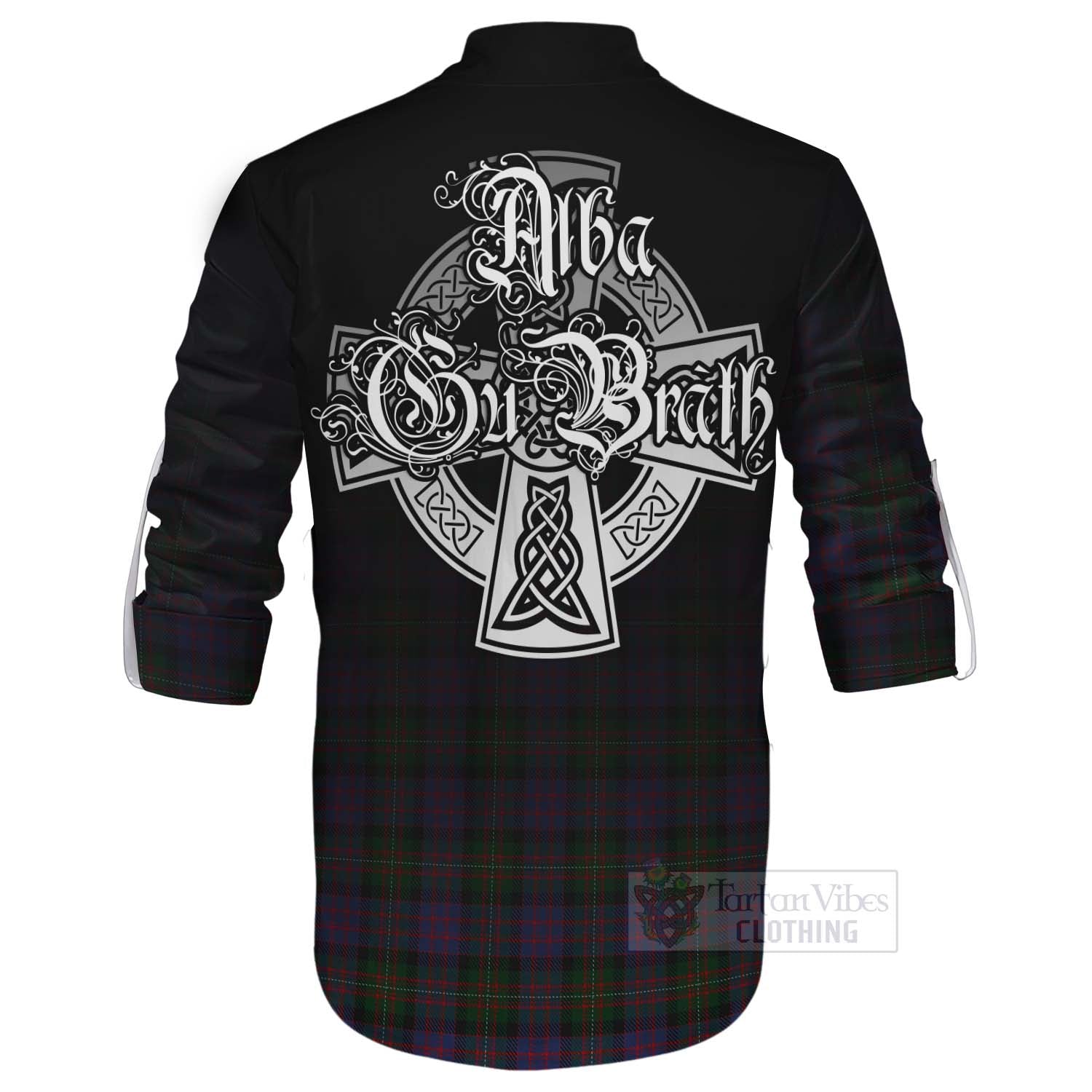 MacDonell (McDonell) Tartan Ghillie Kilt Shirt Featuring Alba Gu Brath Family Crest Celtic Inspired - Tartan Vibes Clothing